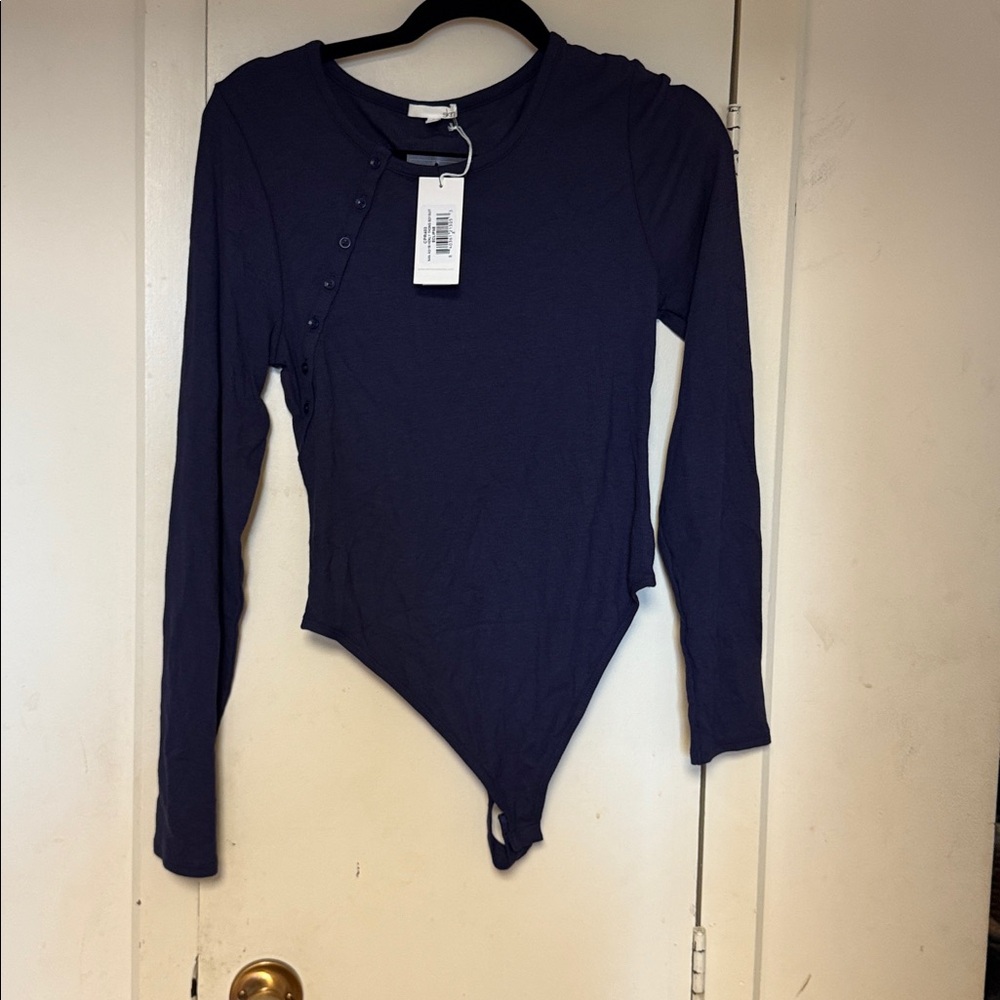 Skin Deep Blue Buttoned Bodysuit